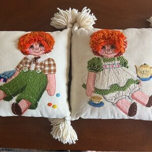 Vintage Embroidered Doll Pillows